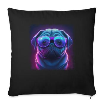 Hunde Spruch Mops Design für Hundeliebhaber - Sofakissenbezug 45 x 45 cm - Schwarz - Vorne