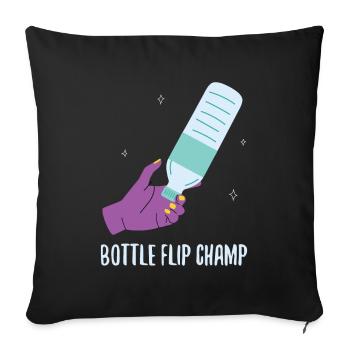 Bouteille Flip Champ Flasche - Housse de coussin décorative 45 x 45 cm - noir - Devant