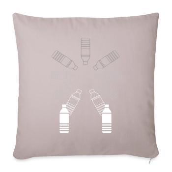 Bottle Flipping Flasche - Sofakissenbezug 45 x 45 cm - helles Taupe - Vorne