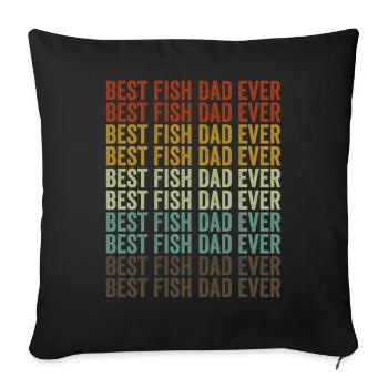 Meilleur père de poisson jamais poisson rouge - Housse de coussin décorative 45 x 45 cm - noir - Devant