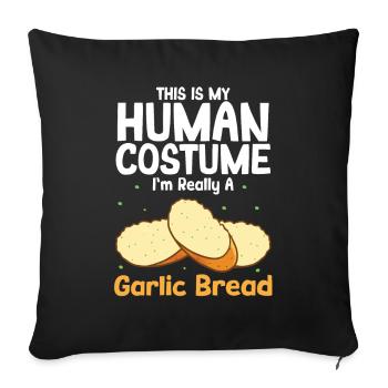 Garlic Garlic Bread Food Gift - Sofa pillowcase 17,3'' x 17,3'' (45 x 45 cm) - black - Front