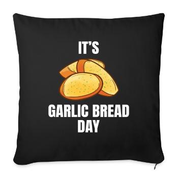 Garlic Garlic Bread Food Gift - Sofa pillowcase 17,3'' x 17,3'' (45 x 45 cm) - black - Front
