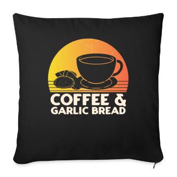 Garlic Garlic Bread Food Gift - Sofa pillowcase 17,3'' x 17,3'' (45 x 45 cm) - black - Front