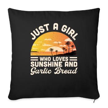 Garlic Garlic Bread Food Gift - Sofa pillowcase 17,3'' x 17,3'' (45 x 45 cm) - black - Front