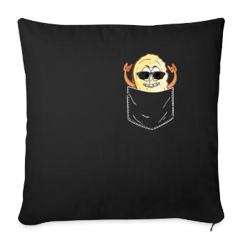 Garlic Garlic Bread Food Gift - Sofa pillowcase 17,3'' x 17,3'' (45 x 45 cm) - black - Front
