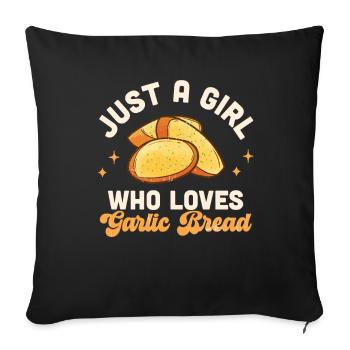 Garlic Garlic Bread Food Gift - Sofa pillowcase 17,3'' x 17,3'' (45 x 45 cm) - black - Front