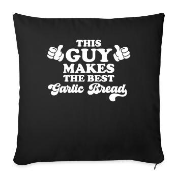 Garlic Garlic Bread Food Gift - Sofa pillowcase 17,3'' x 17,3'' (45 x 45 cm) - black - Front