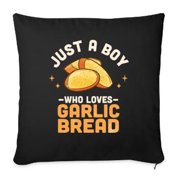 Garlic Garlic Bread Food Gift - Sofa pillowcase 17,3'' x 17,3'' (45 x 45 cm) - black - Front