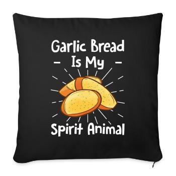 Garlic Garlic Bread Food Gift - Sofa pillowcase 17,3'' x 17,3'' (45 x 45 cm) - black - Front