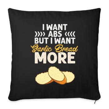 Garlic Garlic Bread Food Gift - Sofa pillowcase 17,3'' x 17,3'' (45 x 45 cm) - black - Front