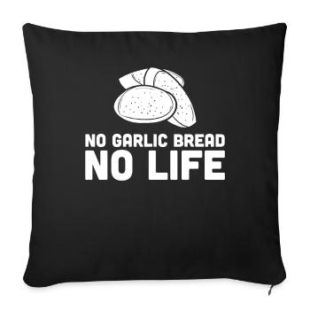 Garlic Garlic Bread Food Gift - Sofa pillowcase 17,3'' x 17,3'' (45 x 45 cm) - black - Front