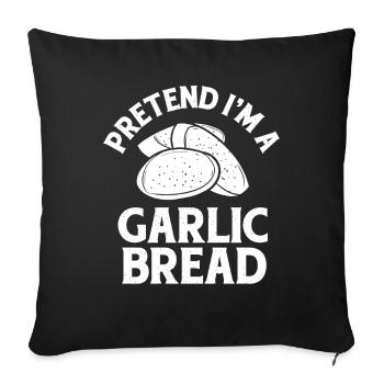 Garlic Garlic Bread Food Gift - Sofa pillowcase 17,3'' x 17,3'' (45 x 45 cm) - black - Front