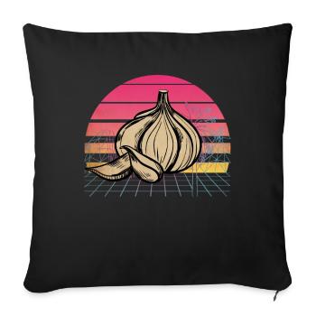 Garlic Garlic Bread Food Gift - Sofa pillowcase 17,3'' x 17,3'' (45 x 45 cm) - black - Front
