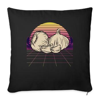 Garlic Garlic Bread Food Gift - Sofa pillowcase 17,3'' x 17,3'' (45 x 45 cm) - black - Front