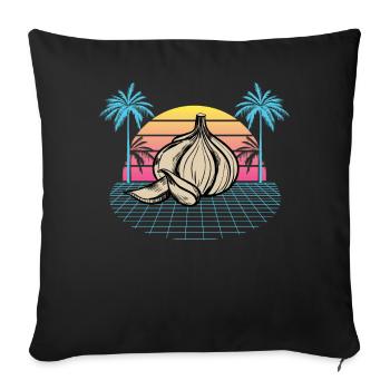 Garlic Garlic Bread Food Gift - Sofa pillowcase 17,3'' x 17,3'' (45 x 45 cm) - black - Front