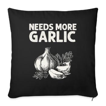 Garlic Garlic Bread Food Gift - Sofa pillowcase 17,3'' x 17,3'' (45 x 45 cm) - black - Front