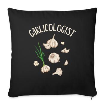 Garlic Garlic Bread Food Gift - Sofa pillowcase 17,3'' x 17,3'' (45 x 45 cm) - black - Front
