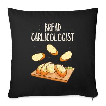 Garlic Garlic Bread Food Gift - Sofa pillowcase 17,3'' x 17,3'' (45 x 45 cm) - black - Front