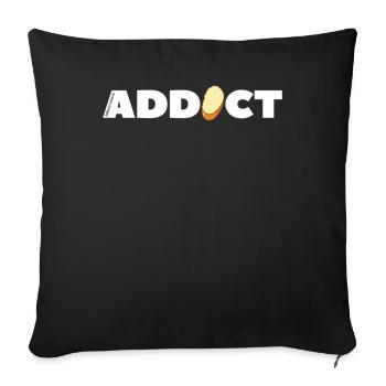 Garlic Garlic Bread Food Gift - Sofa pillowcase 17,3'' x 17,3'' (45 x 45 cm) - black - Front
