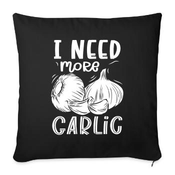 Garlic Garlic Bread Food Gift - Sofa pillowcase 17,3'' x 17,3'' (45 x 45 cm) - black - Front