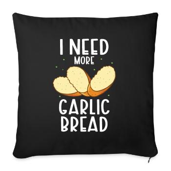 Garlic Garlic Bread Food Gift - Sofa pillowcase 17,3'' x 17,3'' (45 x 45 cm) - black - Front