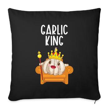 Garlic Garlic Bread Food Gift - Sofa pillowcase 17,3'' x 17,3'' (45 x 45 cm) - black - Front
