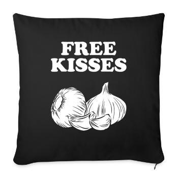 Garlic Garlic Bread Food Gift - Sofa pillowcase 17,3'' x 17,3'' (45 x 45 cm) - black - Front