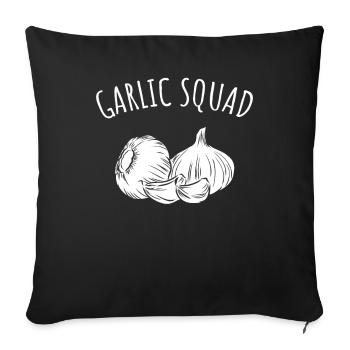 Garlic Garlic Bread Food Gift - Sofa pillowcase 17,3'' x 17,3'' (45 x 45 cm) - black - Front