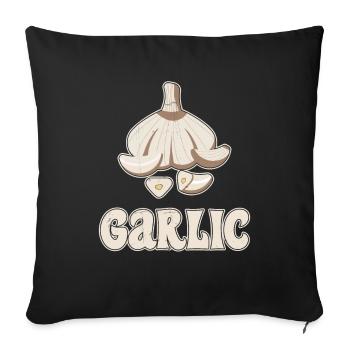 Garlic Garlic Bread Food Gift - Sofa pillowcase 17,3'' x 17,3'' (45 x 45 cm) - black - Front
