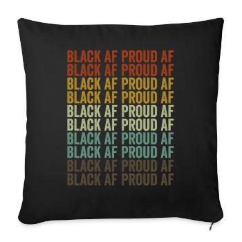 noir af fier af mélanine brun peau schwarze gesc - Housse de coussin décorative 45 x 45 cm - noir - Devant