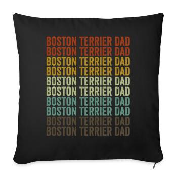 Boston Terrier Papa Boston Terrier Dog Lovers - Sofa pillowcase 17,3'' x 17,3'' (45 x 45 cm) - black - Front