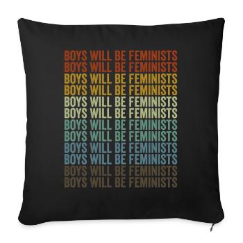 Jungen werden Feministen Liberaler Feminist - Sofakissenbezug 45 x 45 cm - Schwarz - Vorne