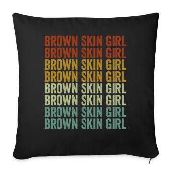 Brown Skin Girl Melanin Brown Skin Black G - Sofa pillowcase 17,3'' x 17,3'' (45 x 45 cm) - black - Front