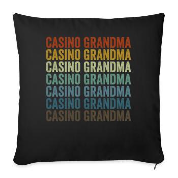 Casino Grandma Machine à sous Casino Lover Grandma - Housse de coussin décorative 45 x 45 cm - noir - Devant
