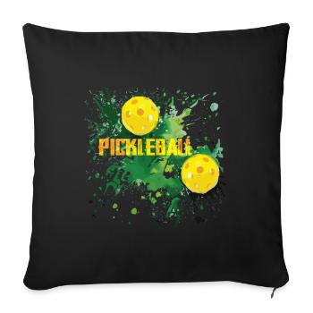 Pickleball Outdoor Game for Men and Women - Sofa pillowcase 17,3'' x 17,3'' (45 x 45 cm) - black - Front