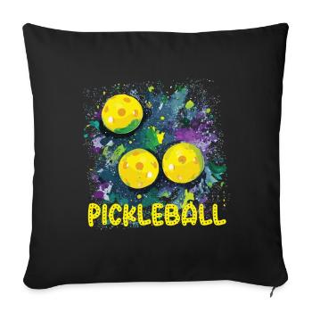 Pickleball Outdoor Game for Men and Women - Sofa pillowcase 17,3'' x 17,3'' (45 x 45 cm) - black - Front