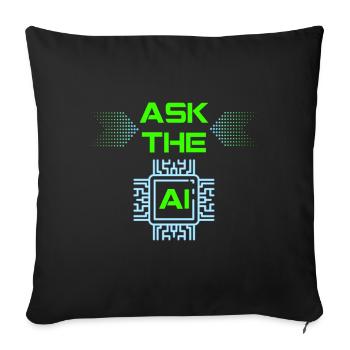 IA Intelligence artificielle drôle de nerd disant - Housse de coussin décorative 45 x 45 cm - noir - Devant