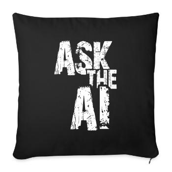 IA Intelligence artificielle drôle de nerd disant - Housse de coussin décorative 45 x 45 cm - noir - Devant