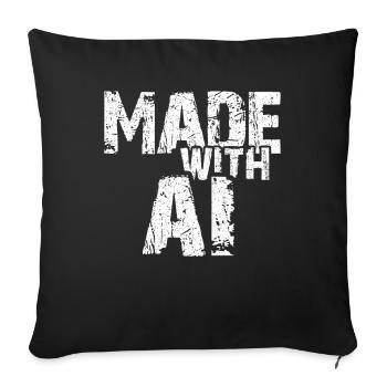 AI Artificial Intelligence Funny Nerd Saying - Sofa pillowcase 17,3'' x 17,3'' (45 x 45 cm) - black - Front
