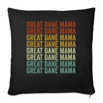 Maman dogue amoureux des chiens grands danois - Housse de coussin décorative 45 x 45 cm - noir - Devant