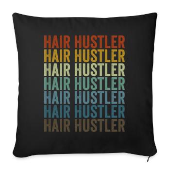 Hair Hustler Barber Barber Coiffeur - Housse de coussin décorative 45 x 45 cm - noir - Devant