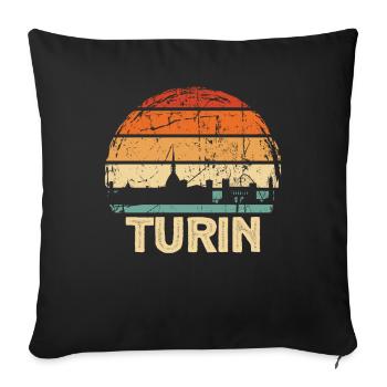 Turin - Sofa pillowcase 17,3'' x 17,3'' (45 x 45 cm) - black - Front