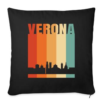 Vérone - Housse de coussin décorative 45 x 45 cm - noir - Devant