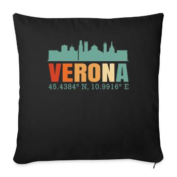 Vérone - Housse de coussin décorative 45 x 45 cm - noir - Devant