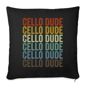Cello Dude Cello Player - Sofa pillowcase 17,3'' x 17,3'' (45 x 45 cm) - black - Front