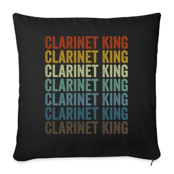 Clarinette King Clarinettiste King - Housse de coussin décorative 45 x 45 cm - noir - Devant