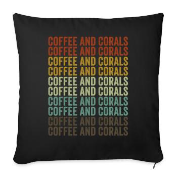 Café et récif corallien Aquarium de corail - Housse de coussin décorative 45 x 45 cm - noir - Devant