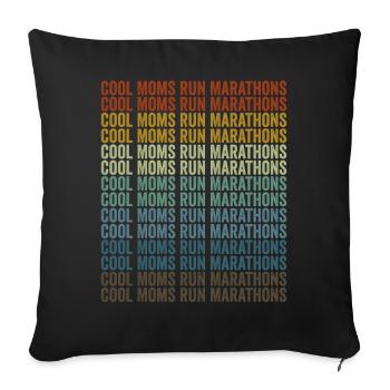 Coole Mütter laufen Marathons Läuferin Lauffreundi - Sofakissenbezug 45 x 45 cm - Schwarz - Vorne