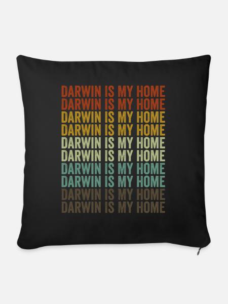 Darwin ist meine Heimat Charles Darwin Evolution A - Sofakissenbezug 45 x 45 cm - Schwarz