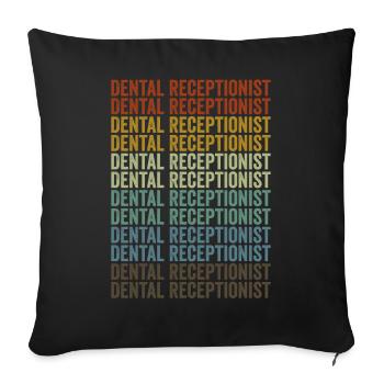 Zahnarzthelferin Zahnärztin Kieferorthopädin Stude - Sofakissenbezug 45 x 45 cm - Schwarz - Vorne